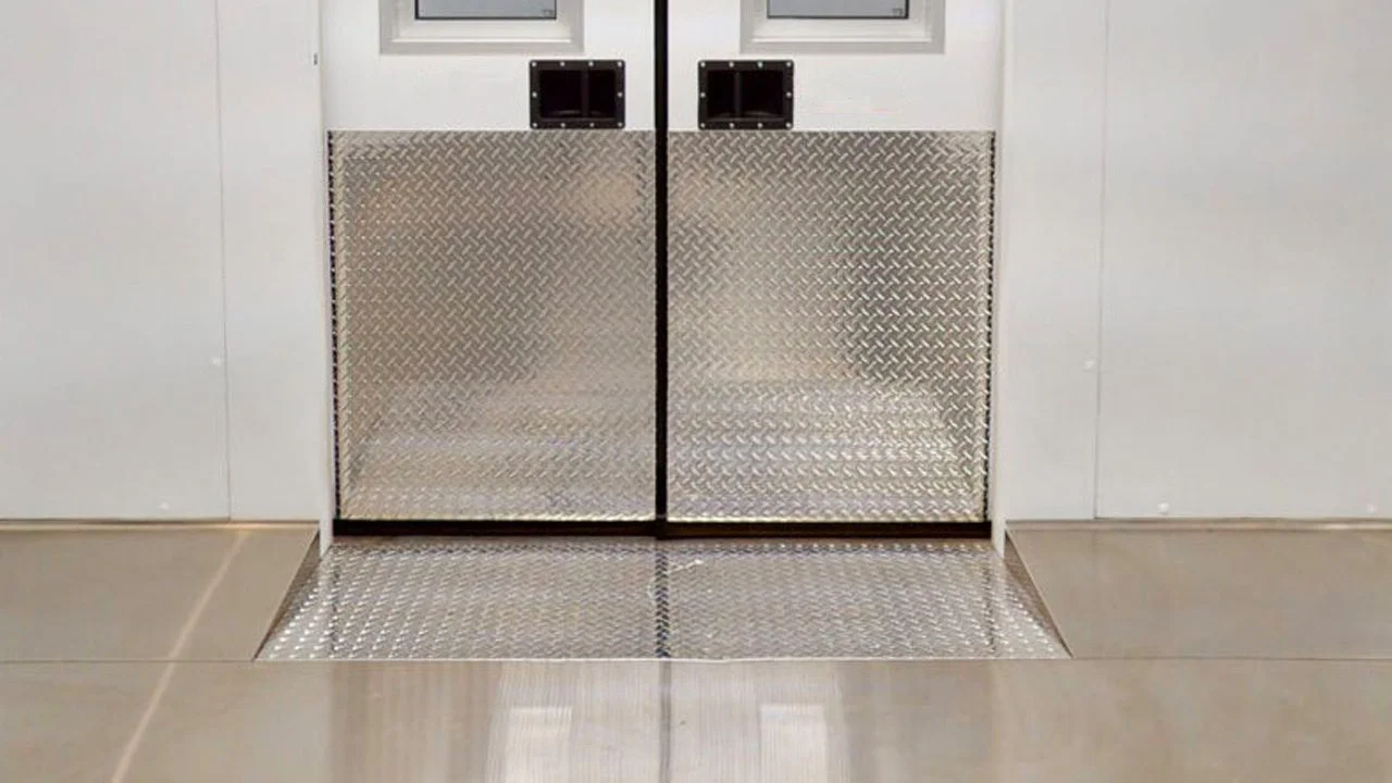 gaps along the base of walk-in cooler