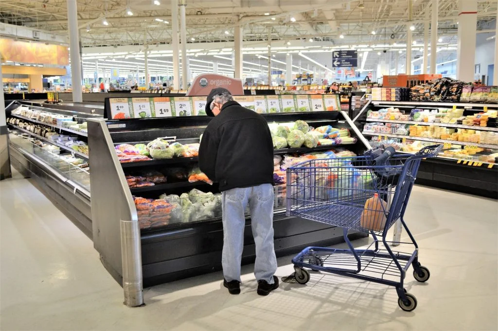 Man shopping at grocery store