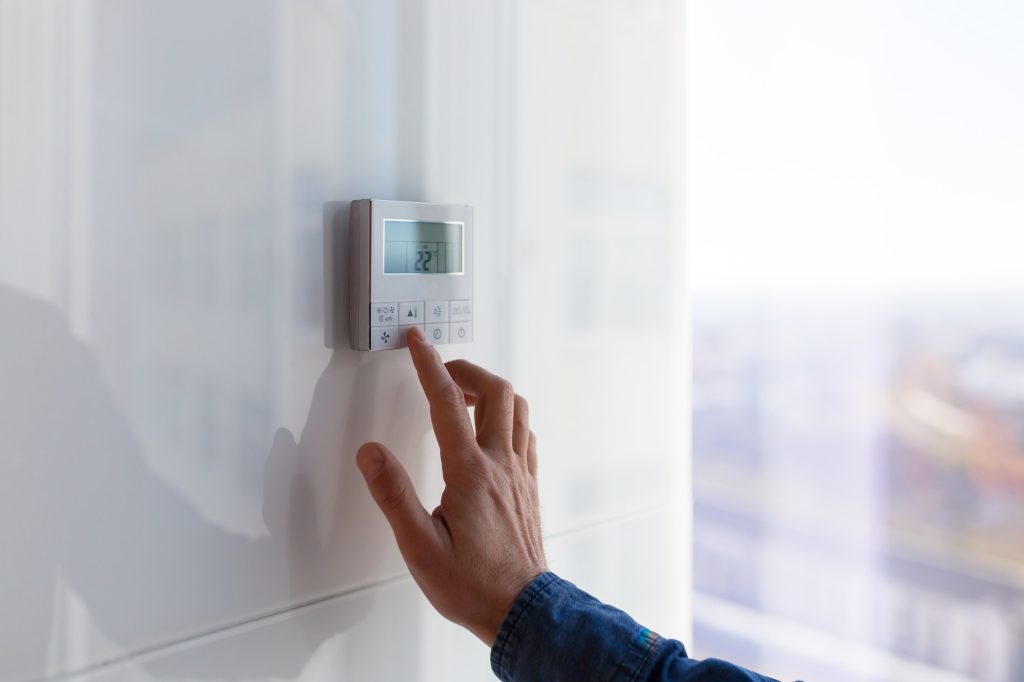 The air conditioning and heating control panel