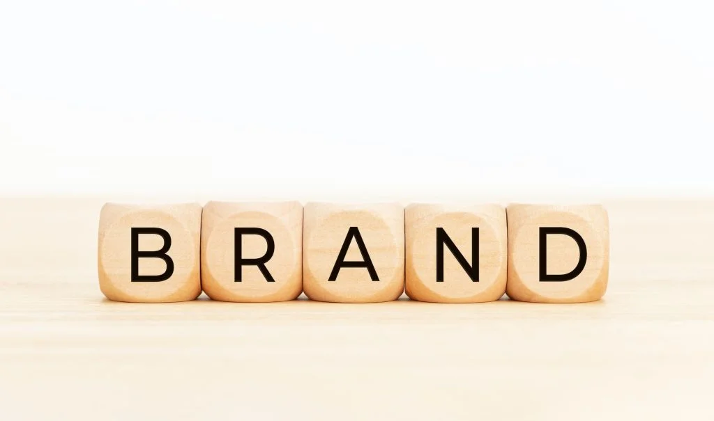 Brand word on wooden blocks