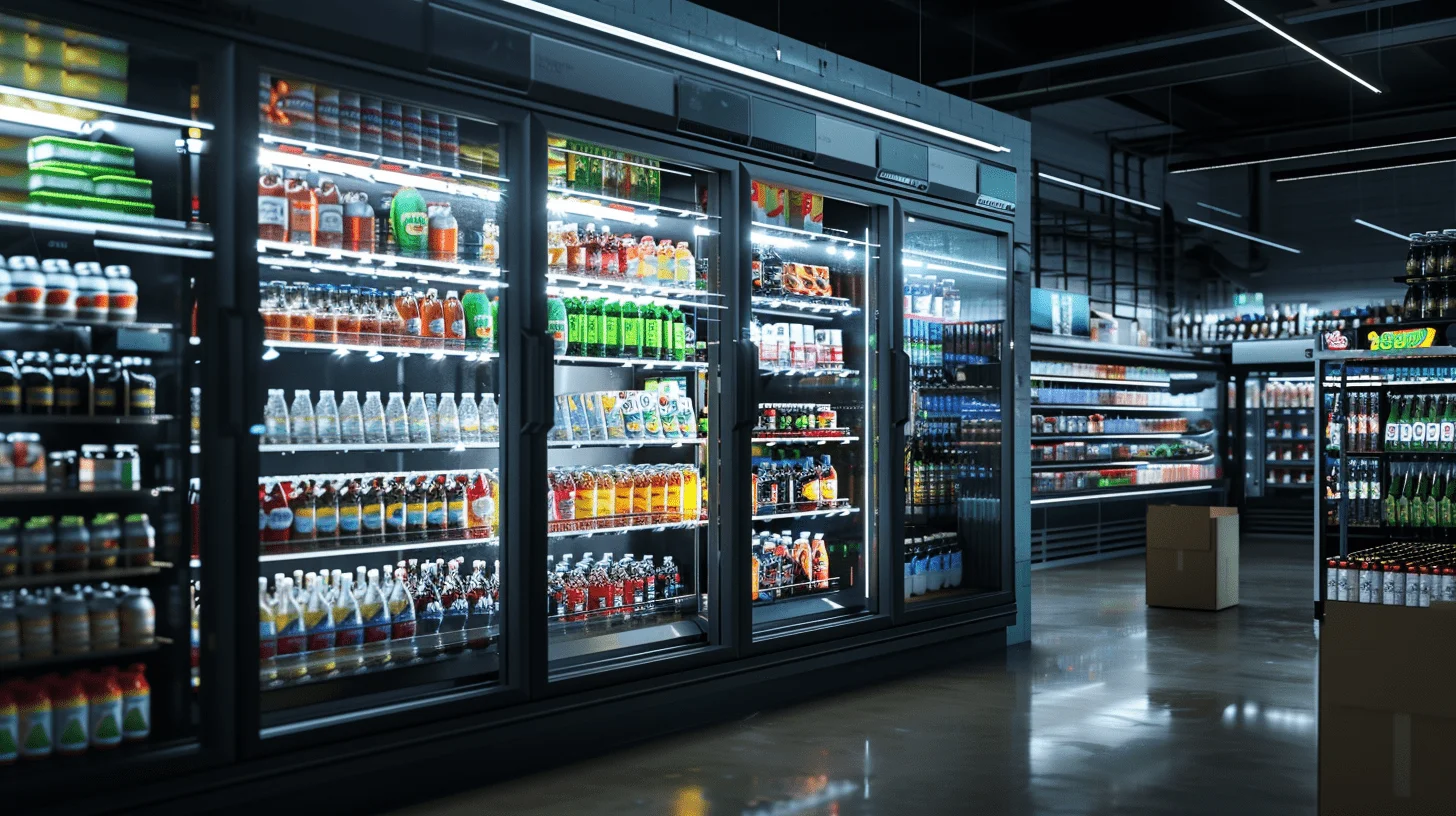 refrigerator commercial glass door