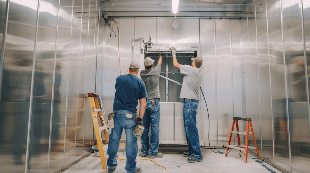 walk in cooler assembly 6