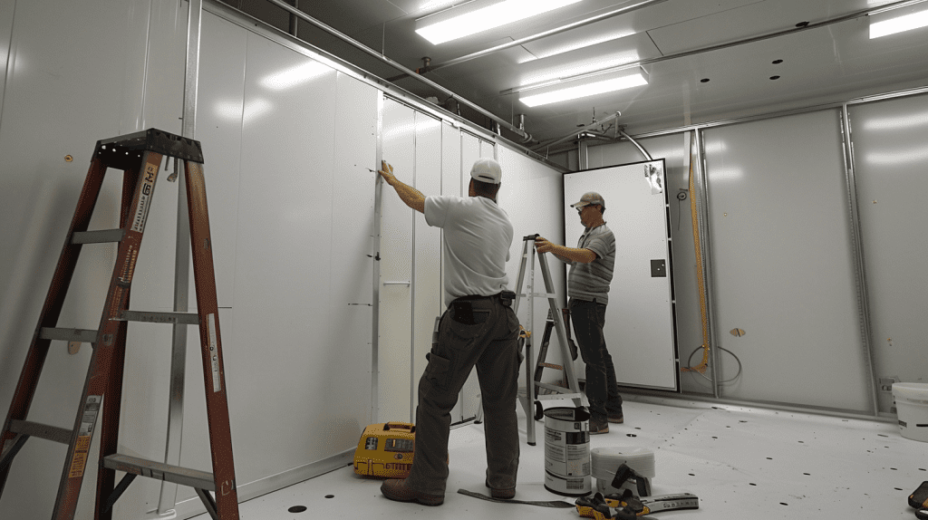 walk in cooler assembly 4